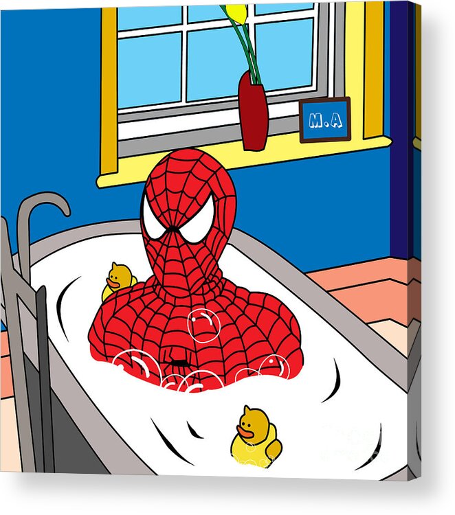 Epiderman Acrylic Print featuring the digital art Spiderman by Mark Ashkenazi