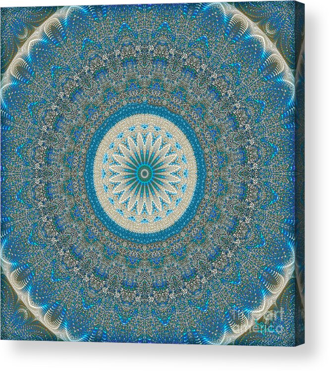Mandala Acrylic Print featuring the digital art Spiritual art - Mandala of protection by RGiada by Giada Rossi