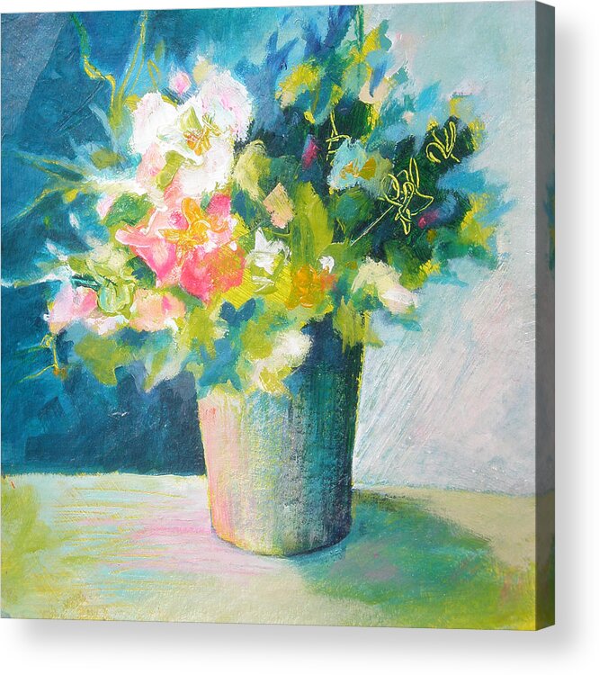 Susanne Clark Acrylic Print featuring the painting Spring Green Posy by Susanne Clark