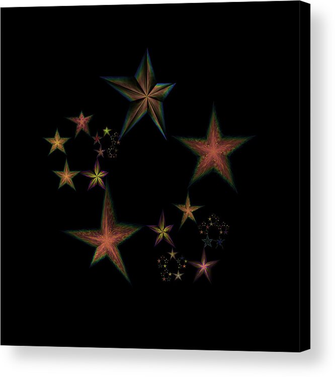 Lyrical Abstraction Acrylic Print featuring the digital art Star of Stars 12 by Sora Neva