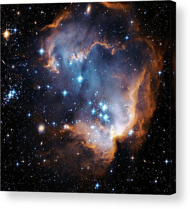 N90 Acrylic Print featuring the photograph Starbirth Region Ngc 602 by Hubble Heritage Teamnasaesastsciaura