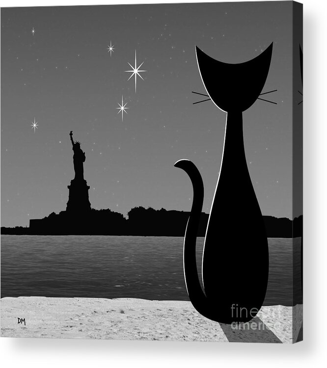 New York Acrylic Print featuring the digital art Statue of Liberty by Donna Mibus