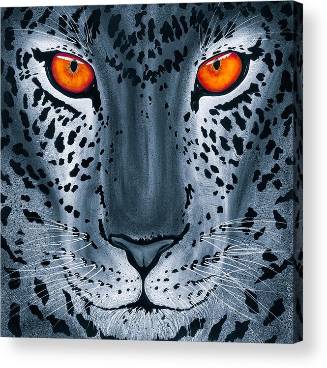 Leopard Acrylic Print featuring the painting Steel Leopard by Dede Koll