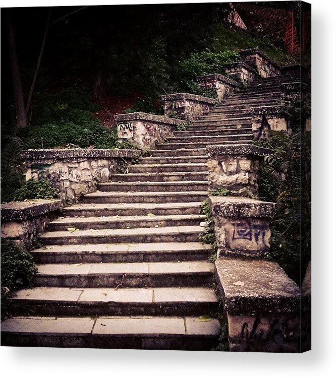 Step Acrylic Print featuring the photograph One Step... by Dini Papavasileiou