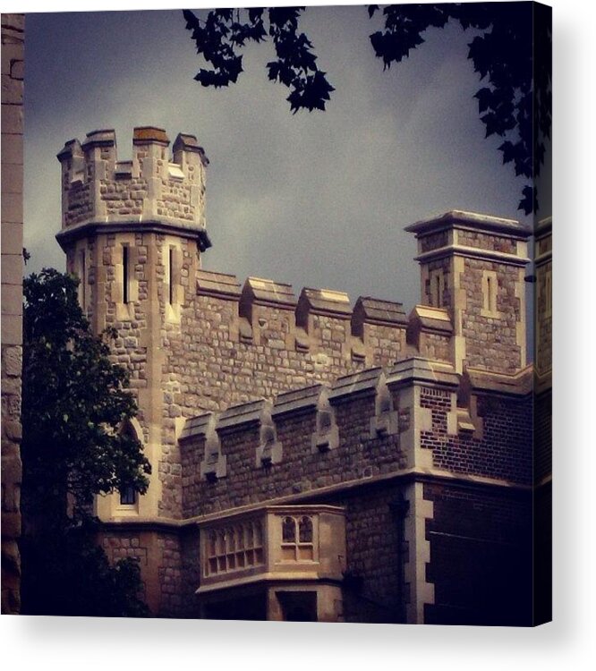 Tower Acrylic Print featuring the photograph Stormy Skies Over The Tower Of London by Hermes Fine Art
