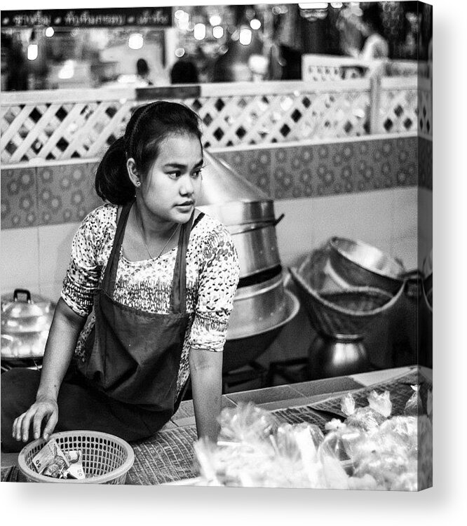 Selling Acrylic Print featuring the photograph Street Market, Thailand by Aleck Cartwright