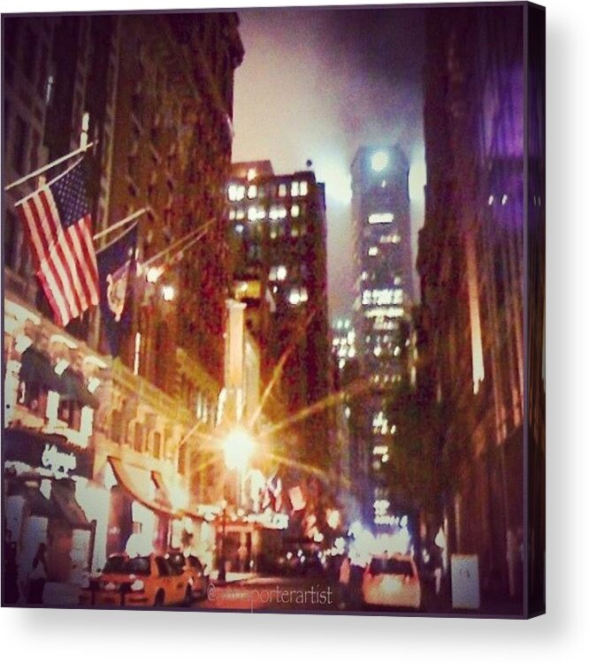 Summer Acrylic Print featuring the photograph Streets Of New York On A #foggy #summer by Anna Porter