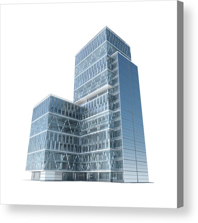 New Business Acrylic Print featuring the photograph Successful business: modern corporate office building with clipping path by Maxiphoto