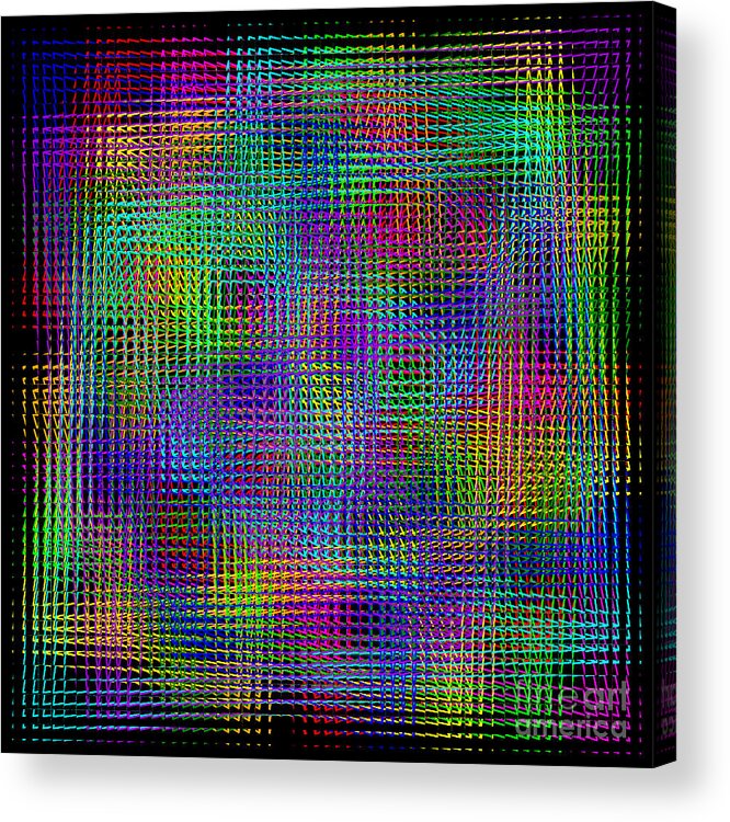 Sudoku Acrylic Print featuring the digital art Sudoku Connections Glass Mosaic by Ron Brown