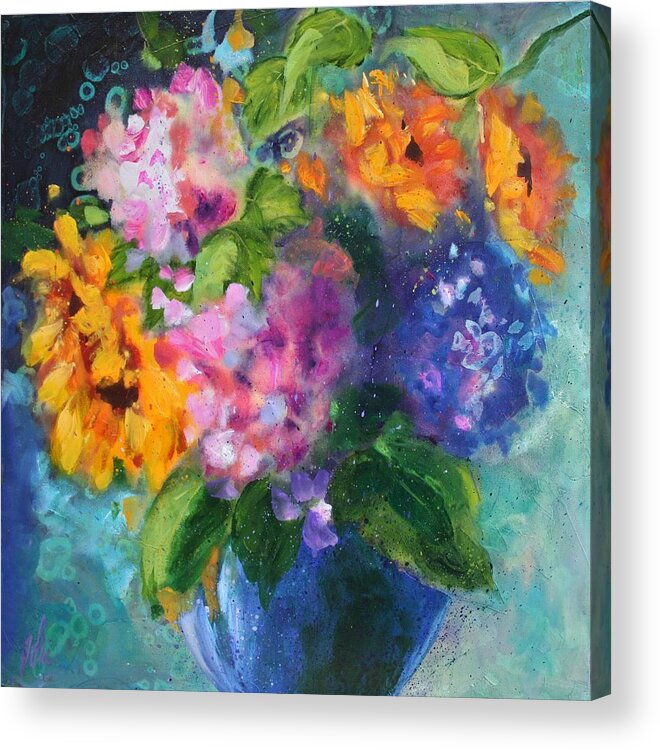 Flower Acrylic Print featuring the painting Summer Happiness by Julie Senf