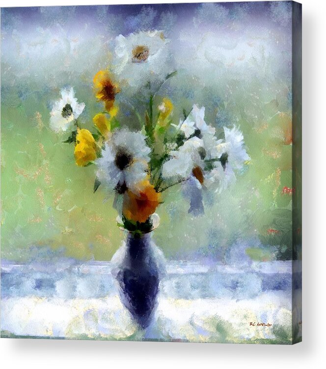 Flowers Acrylic Print featuring the painting Summerstorm Still Life by RC DeWinter