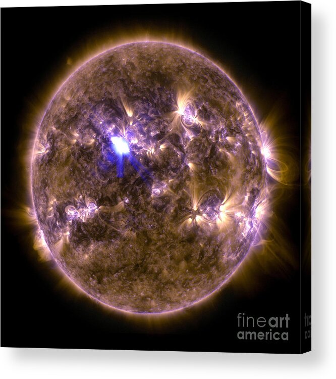 Science Acrylic Print featuring the photograph Sun Emits M6.5 Class Solar Flare, 2013 by Science Source