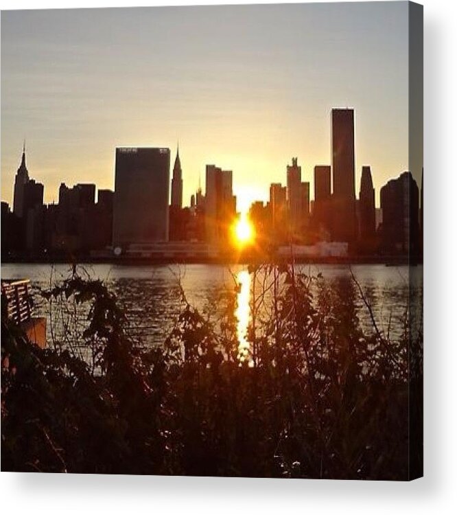Nycview Acrylic Print featuring the photograph #sunset #lic #longislandcity #ny by Picture This Photography