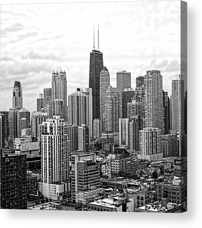Chicago Acrylic Print featuring the photograph Sweet Home Chicago BW by Jenny Hudson