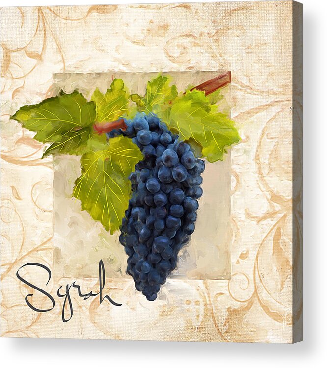 Wine Acrylic Print featuring the painting Syrah by Lourry Legarde