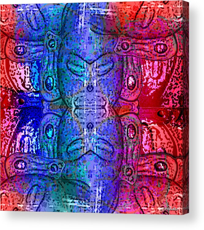 Taino Acrylic Print featuring the digital art Taino Zen by Luis Cordero Santoni