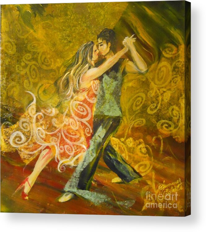 Tango Acrylic Print featuring the painting Tango Flow by Summer Celeste