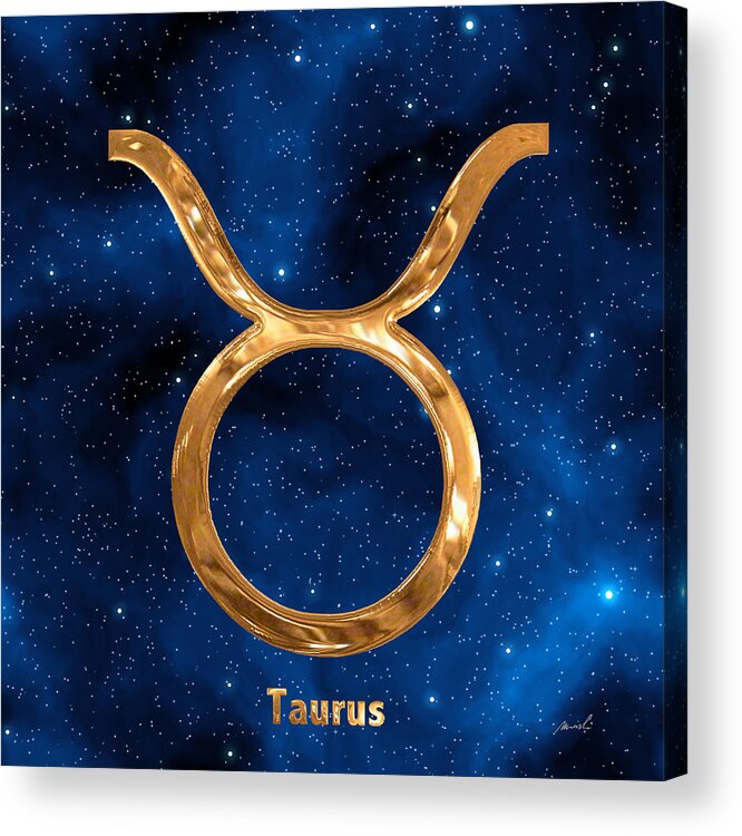 Taurus Acrylic Print featuring the painting Taurus by The Art of Marsha Charlebois