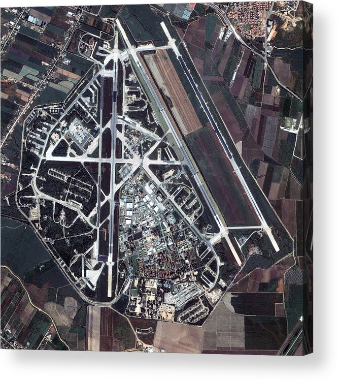 Tel Nof Air Base Acrylic Print featuring the photograph Tel Nof Air Base by Geoeye/science Photo Library