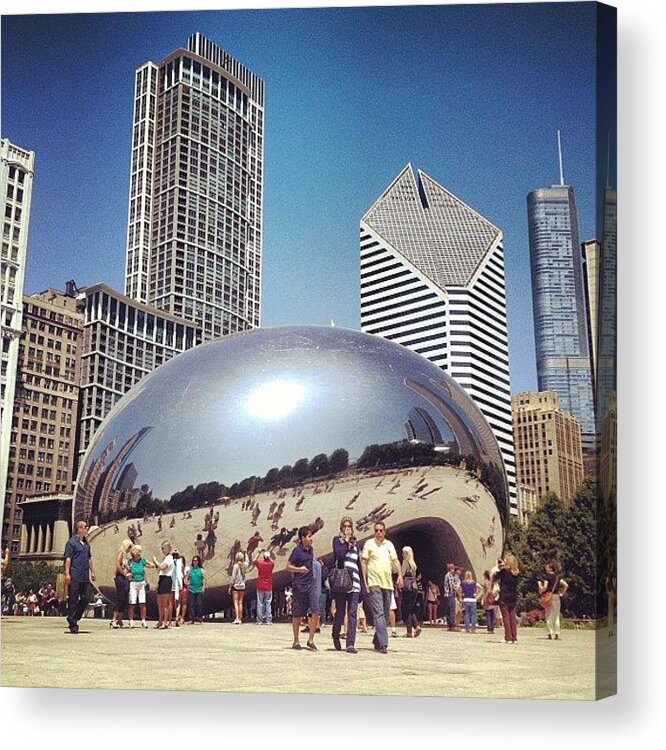 Beautiful Acrylic Print featuring the photograph The Bean. Can U Find My Reflection? by Ray Jay