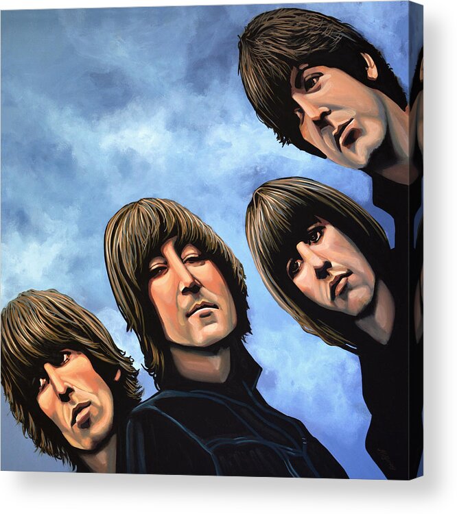 The Beatles Acrylic Print featuring the painting The Beatles Rubber Soul by Paul Meijering