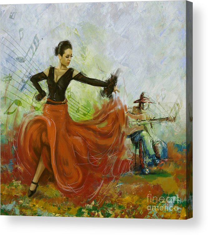 Jazz Framed Prints Acrylic Print featuring the painting The beauty of music and dance by Corporate Art Task Force
