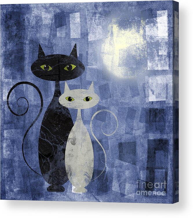 Cat Acrylic Print featuring the digital art The Cats by Jelena Jovanovic