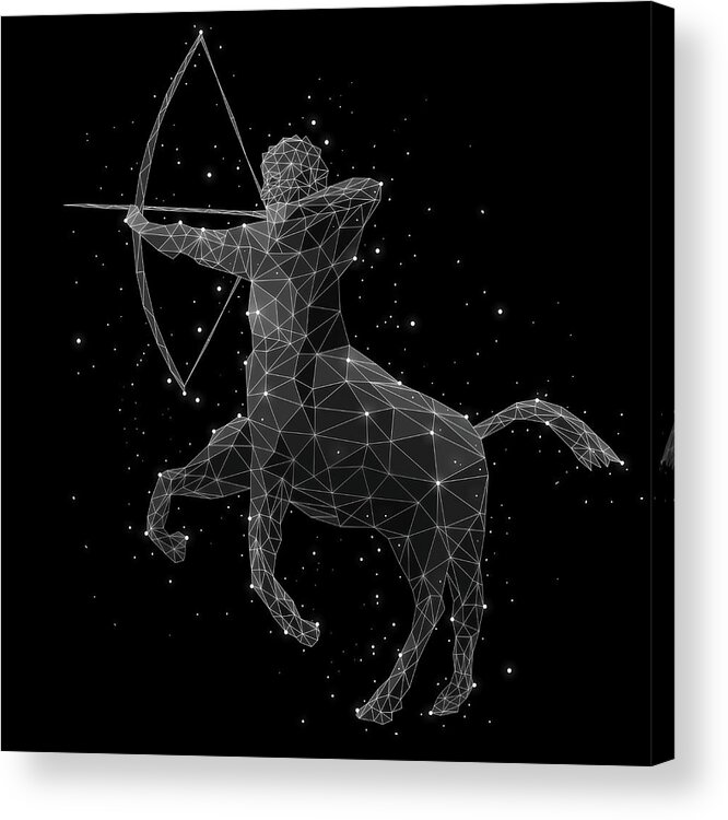 Three Dimensional Acrylic Print featuring the digital art The Constellation Of Sagittarius by Malte Mueller