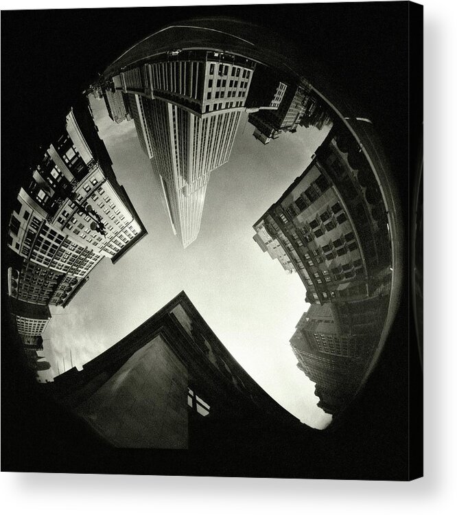 Architecture Acrylic Print featuring the photograph The Empire State Building In New York City by Ralph Steiner