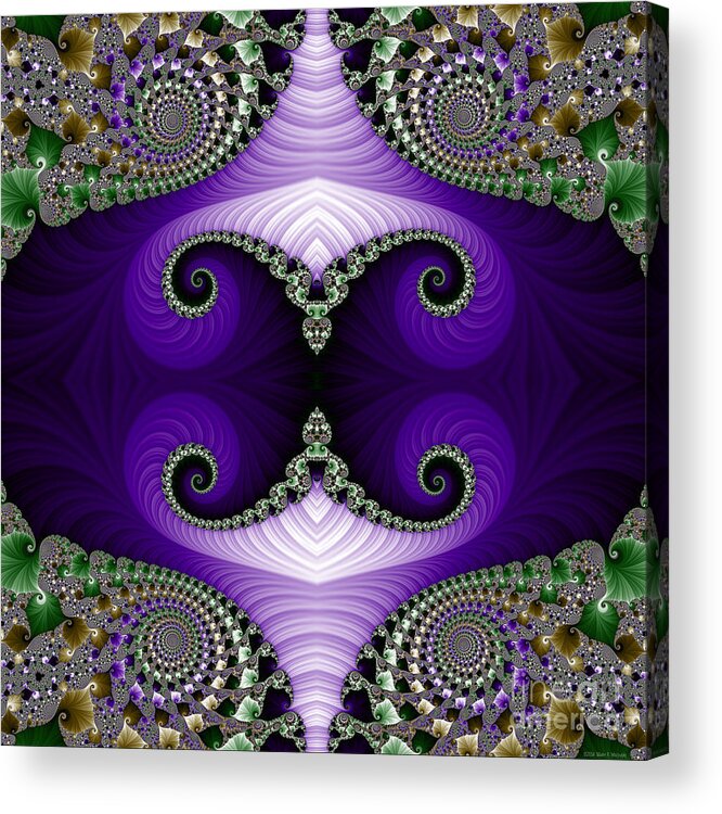 Fractal Acrylic Print featuring the digital art The Empress Headdress by Mary Machare