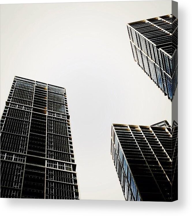 Bw_society_buildings Acrylic Print featuring the photograph The Icon Bldg. Complex - Miami by Joel Lopez