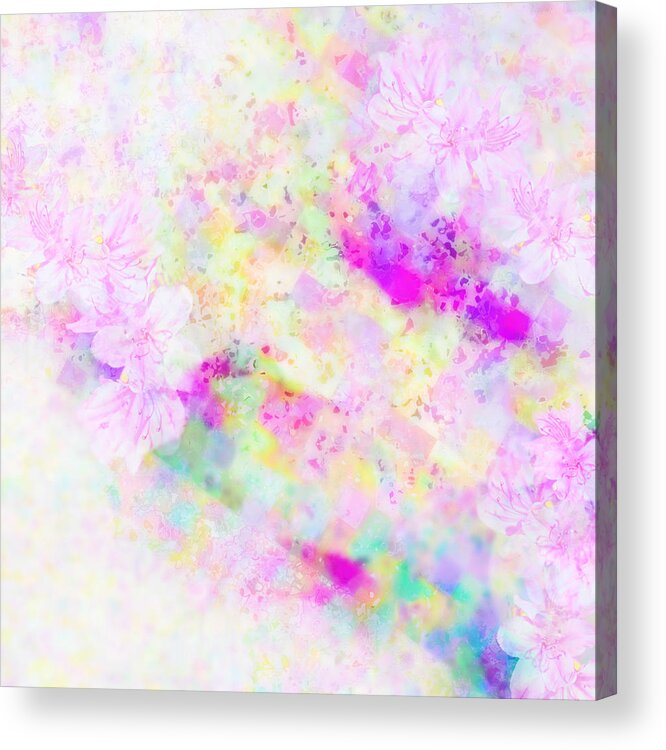 Abstract Acrylic Print featuring the photograph The Joy of Spring Azaleas Series 3 by Marianne Campolongo