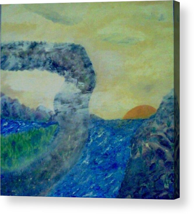 Water Acrylic Print featuring the painting The Narrow Way by Suzanne Berthier
