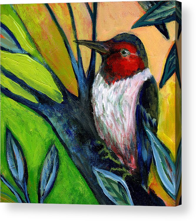 Woodpecker Acrylic Print featuring the painting The NeverEnding Story No 124 by Jennifer Lommers
