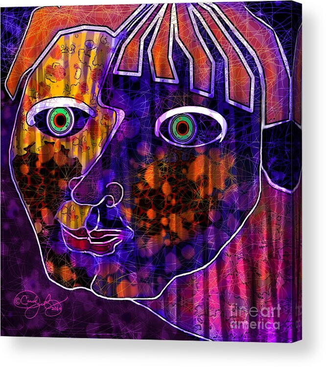 Portrait Acrylic Print featuring the digital art The Other Cheek by Carol Jacobs