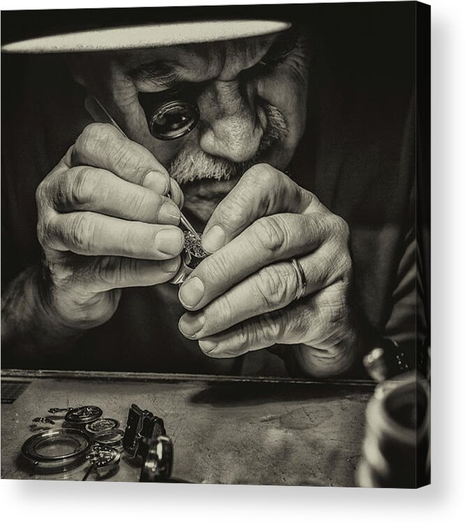 People Acrylic Print featuring the photograph The Perfectionist by Mandru Cantemir