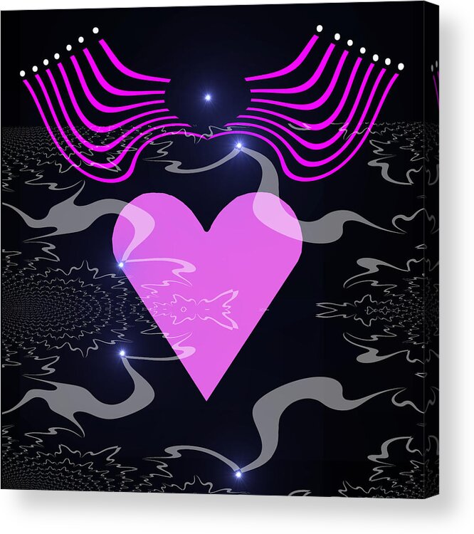 448 Acrylic Print featuring the painting 448 - The Pink Heart 2  by Irmgard Schoendorf poisonWelch