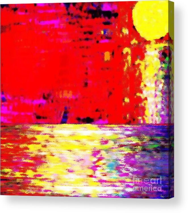 Landscape Acrylic Print featuring the painting The Red SKy by Israel A Torres