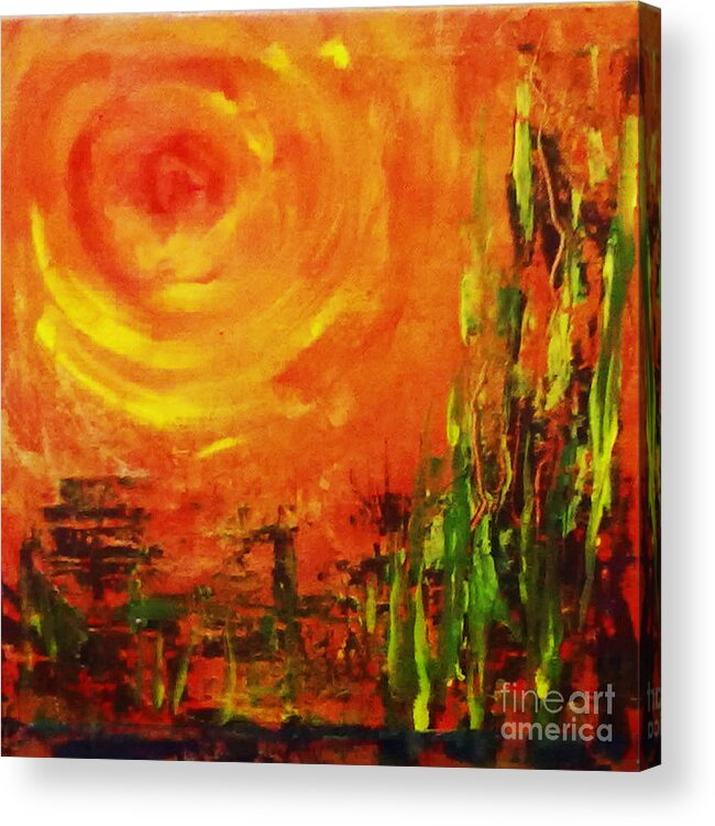 Abstract Acrylic Print featuring the painting The Sun at the end of the world by Asha Sudhaker Shenoy