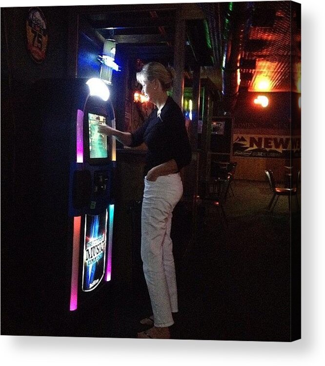 Mom Acrylic Print featuring the photograph This Lady Loved The Jukebox At Ned's by Syd Dobbins