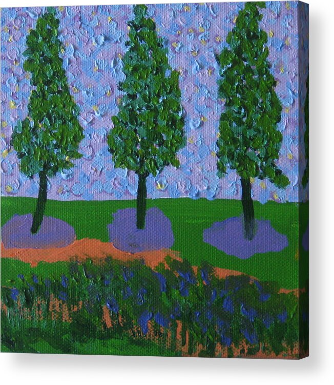 Magical Acrylic Print featuring the painting Those Trees I Always See 10 by Edy Ottesen