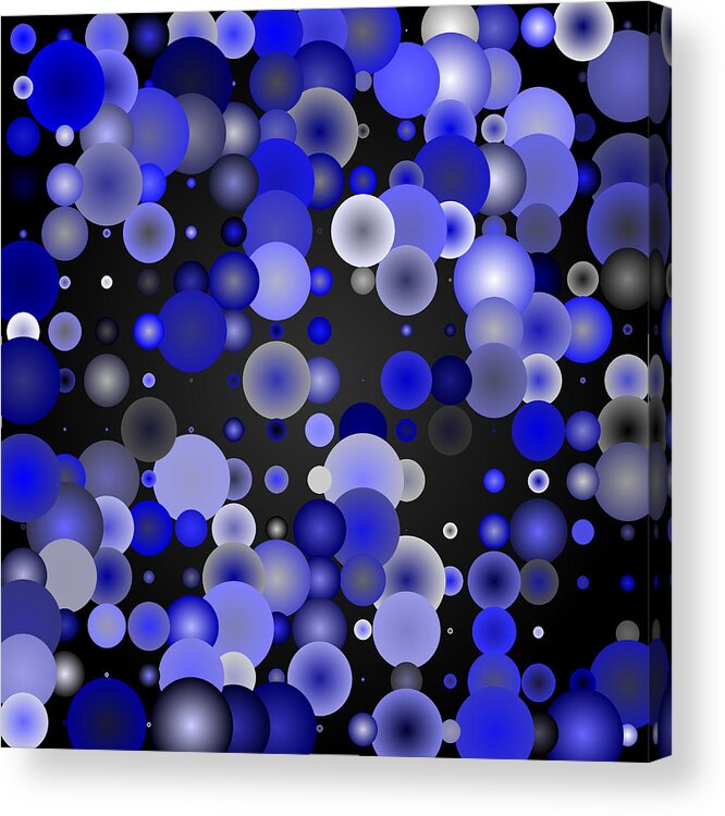 Abstract Digital Algorithm Rithmart Acrylic Print featuring the digital art Tiles.blue.2.1 by Gareth Lewis