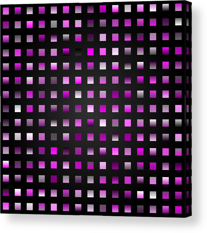 Abstract Digital Algorithm Rithmart Acrylic Print featuring the digital art Tiles.purple.1 by Gareth Lewis