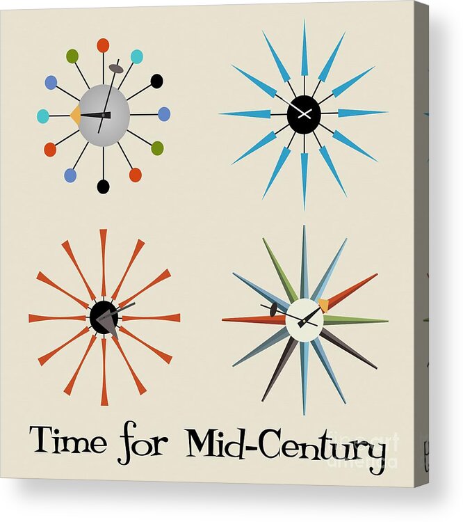 Mid-century Acrylic Print featuring the digital art Time for Mid-Century by Donna Mibus