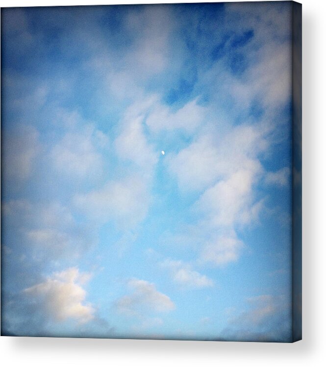 Blue Acrylic Print featuring the photograph Tiny moon by Les Cunliffe
