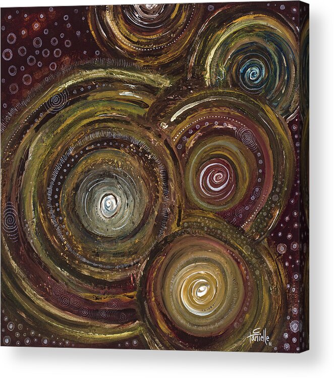 Circles Acrylic Print featuring the painting Too Much Coffee by Tanielle Childers