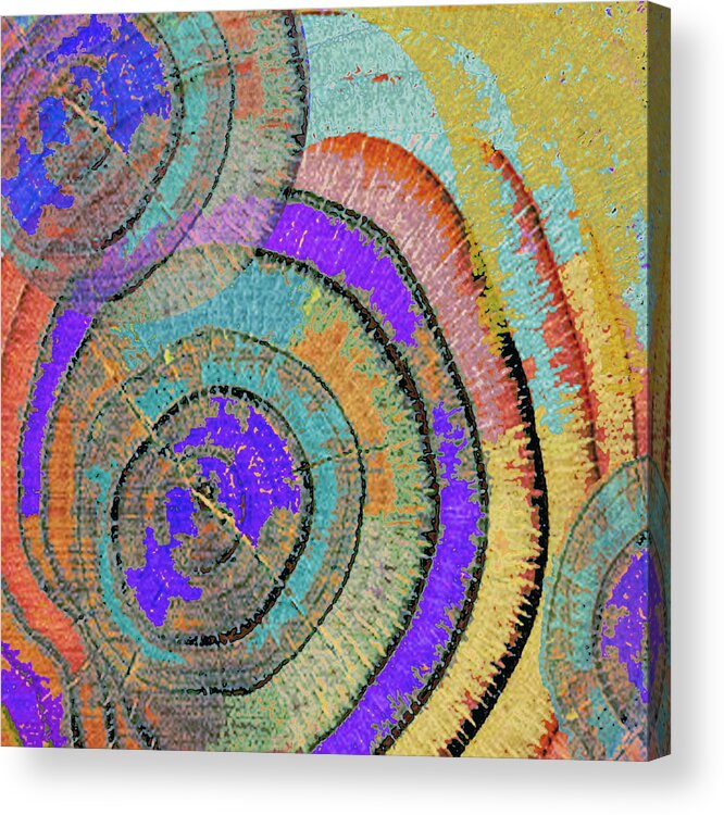 Abstract Acrylic Print featuring the painting Tree Ring Abstract 3 by Tony Rubino
