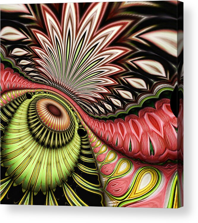Digital Abstract Acrylic Print featuring the digital art Tropical Hideaway by Wendy J St Christopher