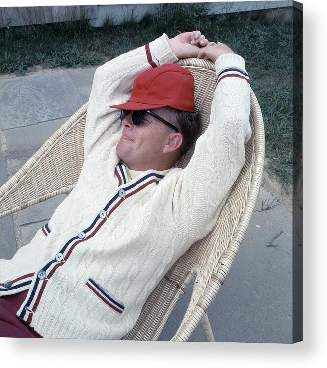 Personality Acrylic Print featuring the photograph Truman Capote Leaning Back In A Chair by Horst P. Horst