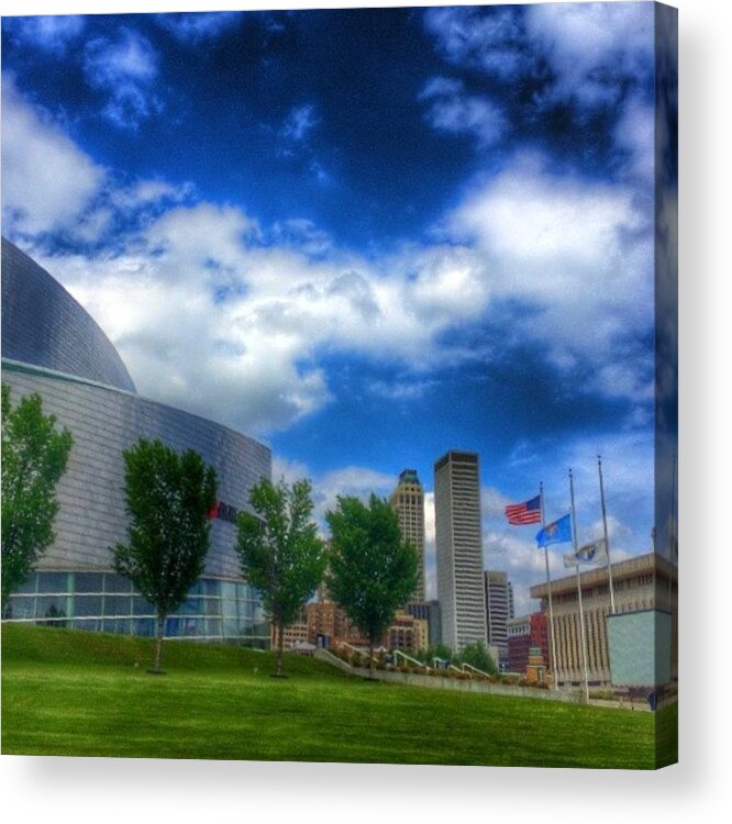 Clouds Acrylic Print featuring the photograph #tulsa by Dustin Reed